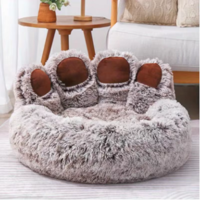 Sofá de Comodidad para Mascotas: Oso de Pata Forma Adorable para Perros y Gatos Pequeños, Medianos y Grandes con Almohadilla Suave y Pluma — imagen 3