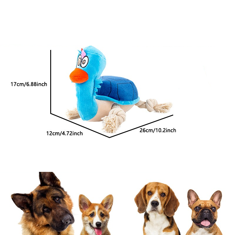 Juguetes de peluche interactivos con sonido para perros, resistentes a mordidas, que desgastan los dientes, cuerda para morder y aliviar el estrés, juguetes grandes para perros y cachorros — imagen 3