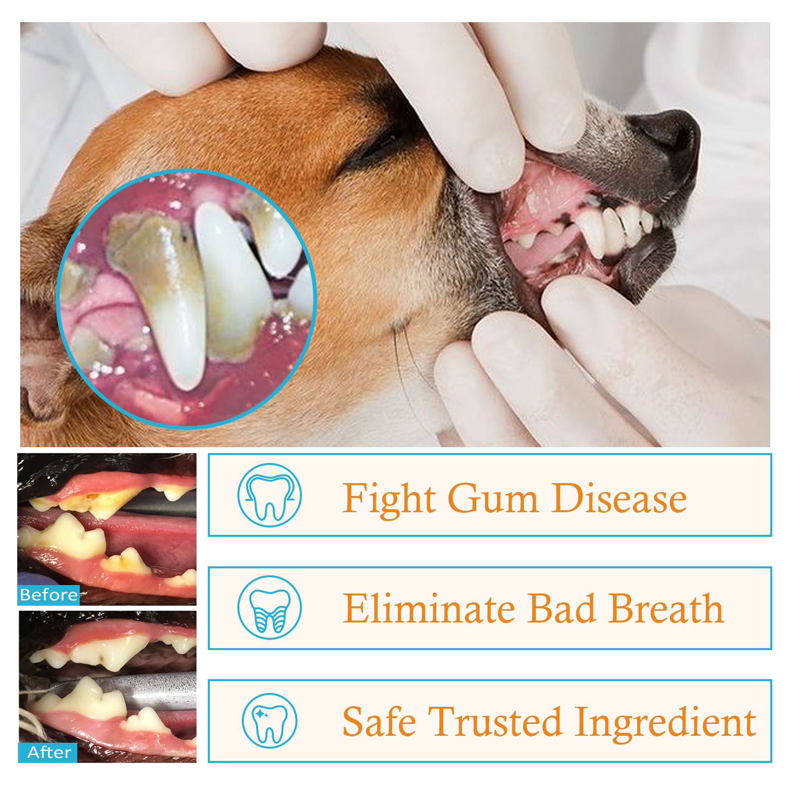 Dog Cat Tooth Cleaning Finger Set, Pet Breath Fresh Remove Tartar Stones Teeth Clean Finger Set — image 6