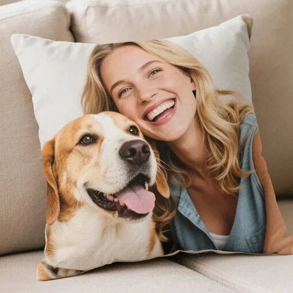 Custom Cushion Personalized Image Upload Fast Printing For Wedding For Pet Lovers - Must Upload The Image — image 1
