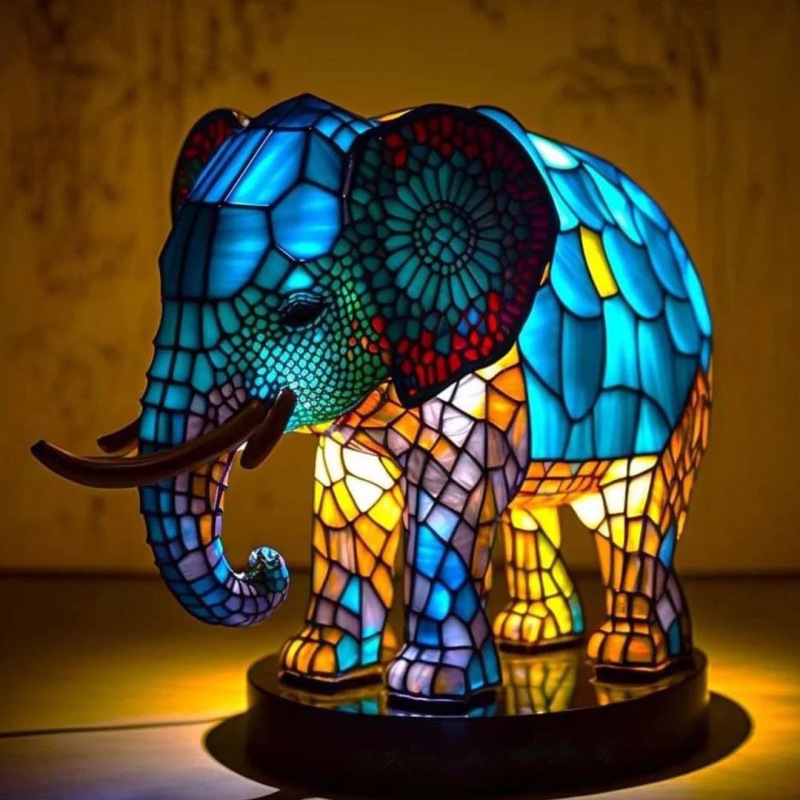 3D Colored Animal Light Desk Lamp Animal Series Decorative Night Light Animal Elephant Owl Cat Vintage Table Lamp Home Decoration — image 7
