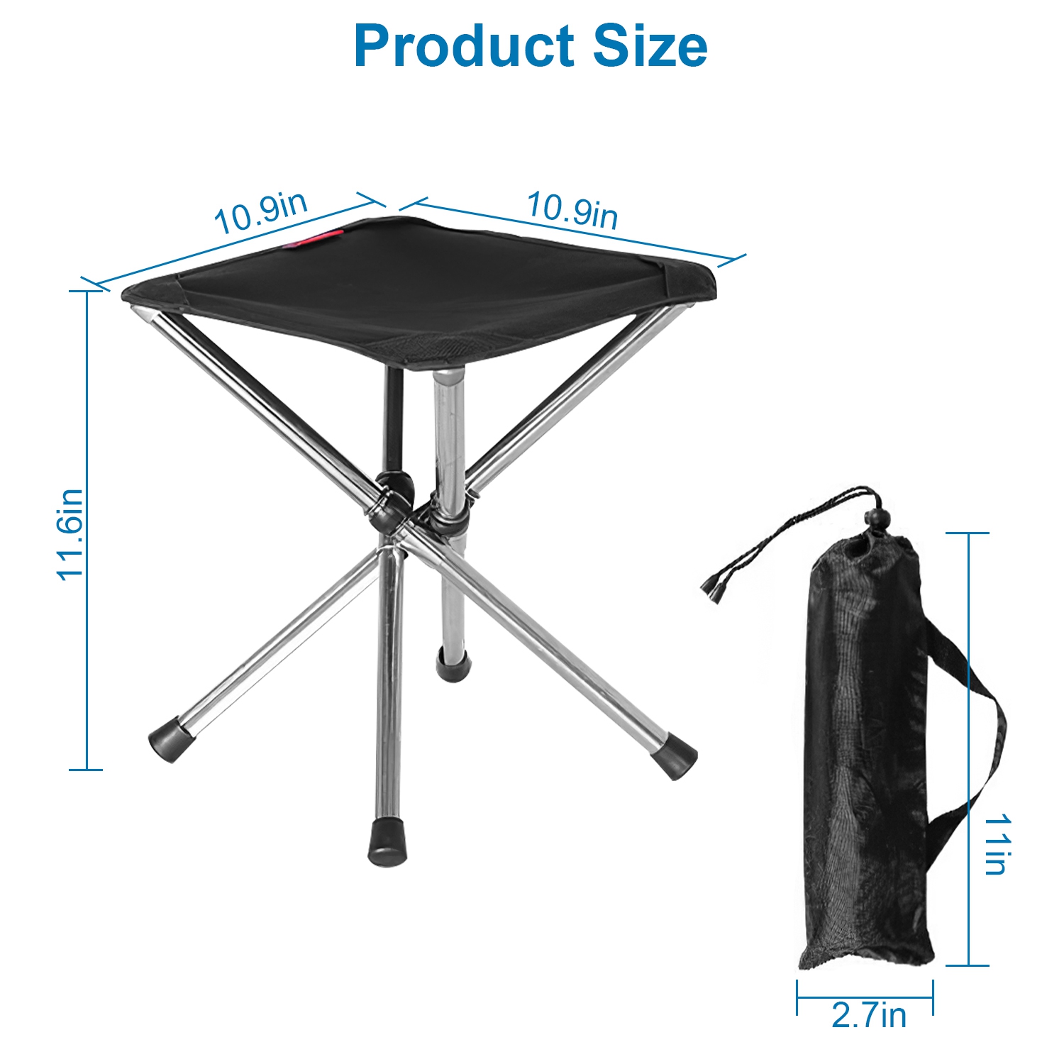 Silla de Acampada Plegable Portátil con Cierre Retráctil - Silla Ligera para Caminatas, Pesca y BBQ — imagen 12