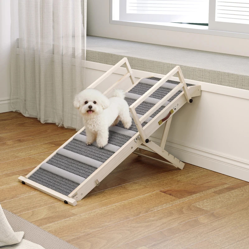 Dog Ramp, Folding Pet Ramp, 4 Adjustable Height From 15 To 19, Dog Step With Side Rails For Small To Large Pets — image 3