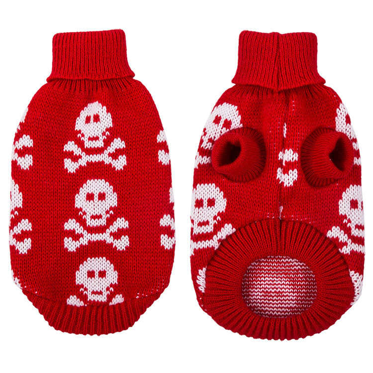 New Autumn And Winter Small Skull Head Personality Halloween Pet Sweater Pet Clothing Cat And Dog Clothes — image 3