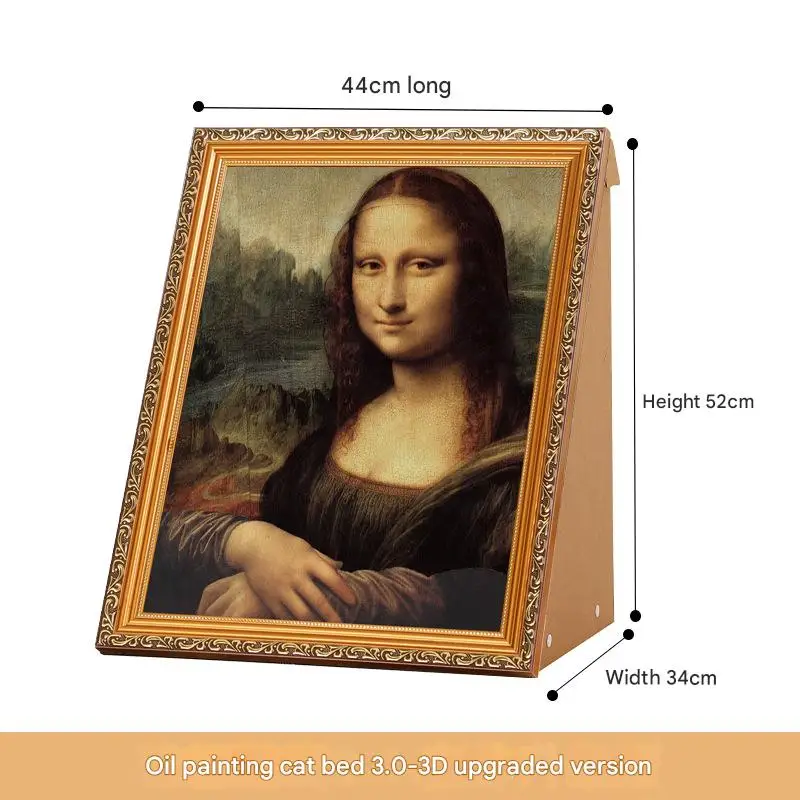 Rascador para Gatos Mona Lisa en 3D con Marco de Pintura al Óleo Removible — imagen 2