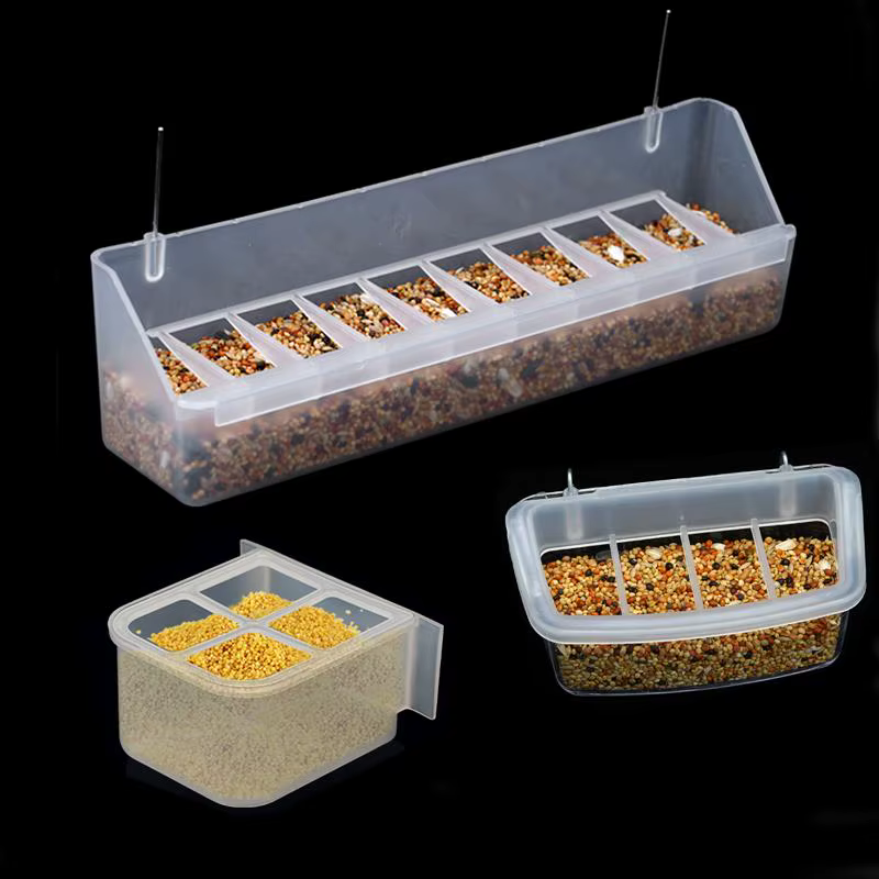 Comedor de Pájaros y Pollos Colgante para Codornices y Canarios Contenedor de Alimento y Agua Plástico para Aves Pequeñas — imagen 1