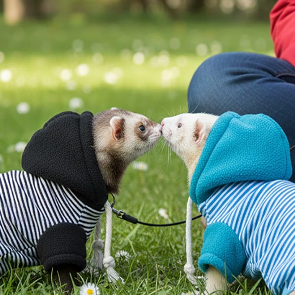 Lizard Jacket Elastic Ferret Hoodie Cozy Thick Fleece Ferret Pullover Soft Stylish Drawstring Pet Warm Clothing Winter — image 3