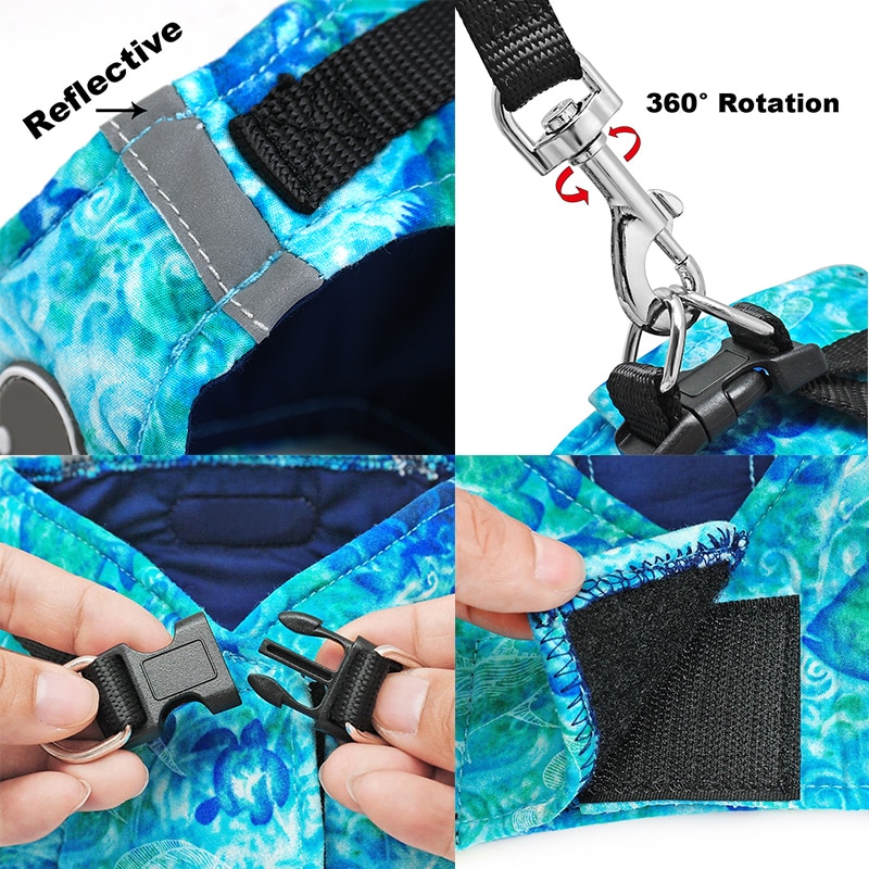 Winter Dog Harness Vest Collar with Leash Set Pet Walking Harness Adjustable Cat Led Reflective — image 5