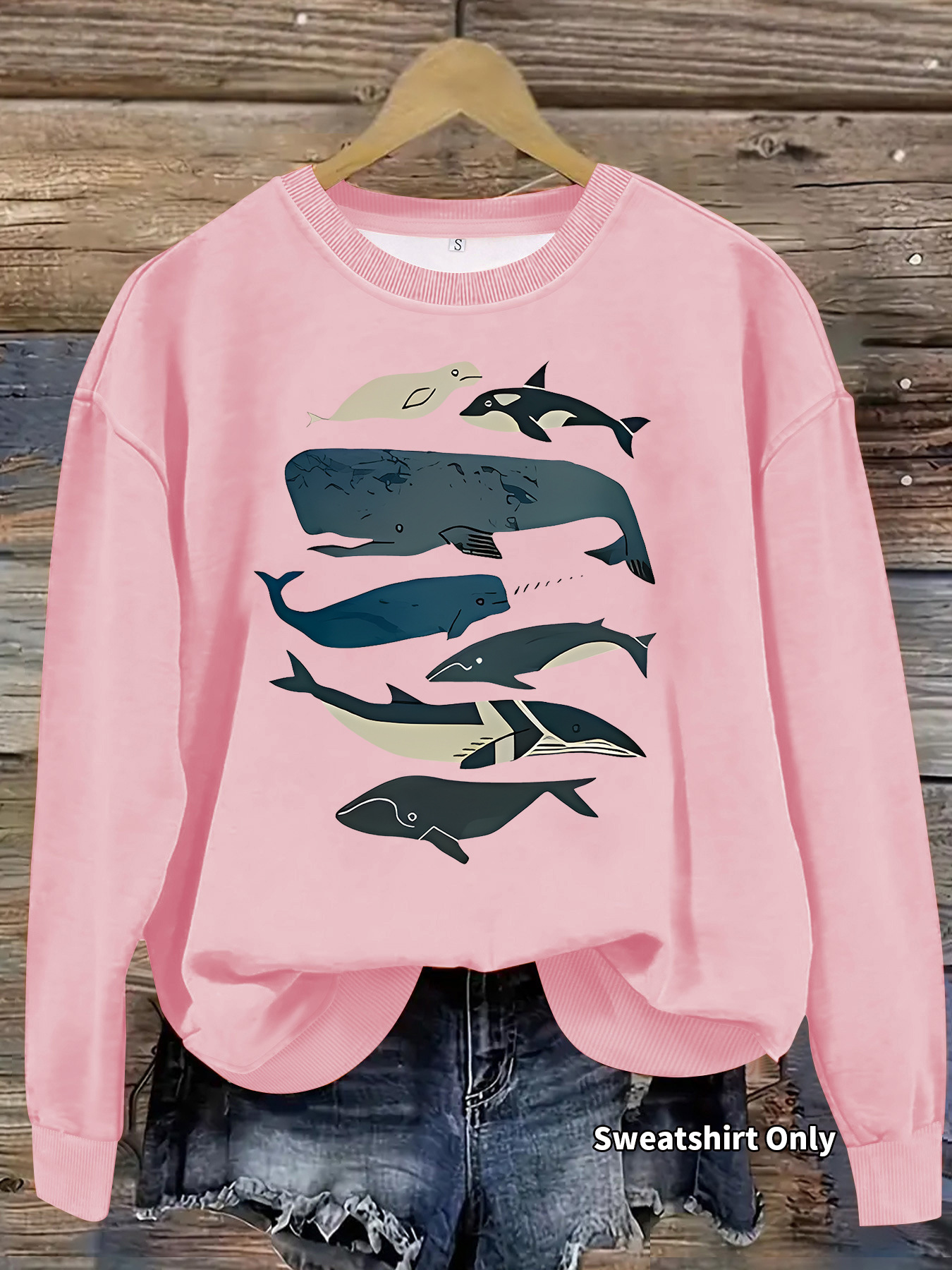 Fish print loose women's hoodie — image 8