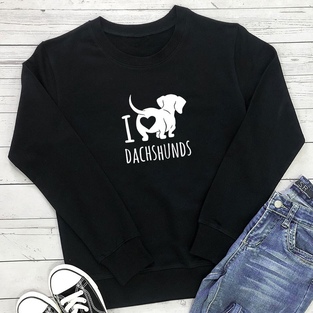 I Love Dachshunds Dog Printed Hoodie — image 4