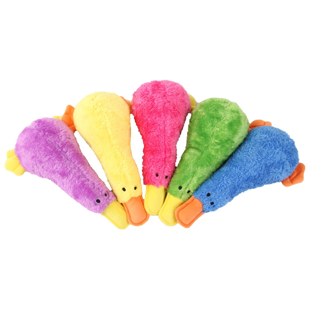 Juguetes de peluche con sonido para mascotas - Perro muerde a pato con alas de cartón — imagen 11