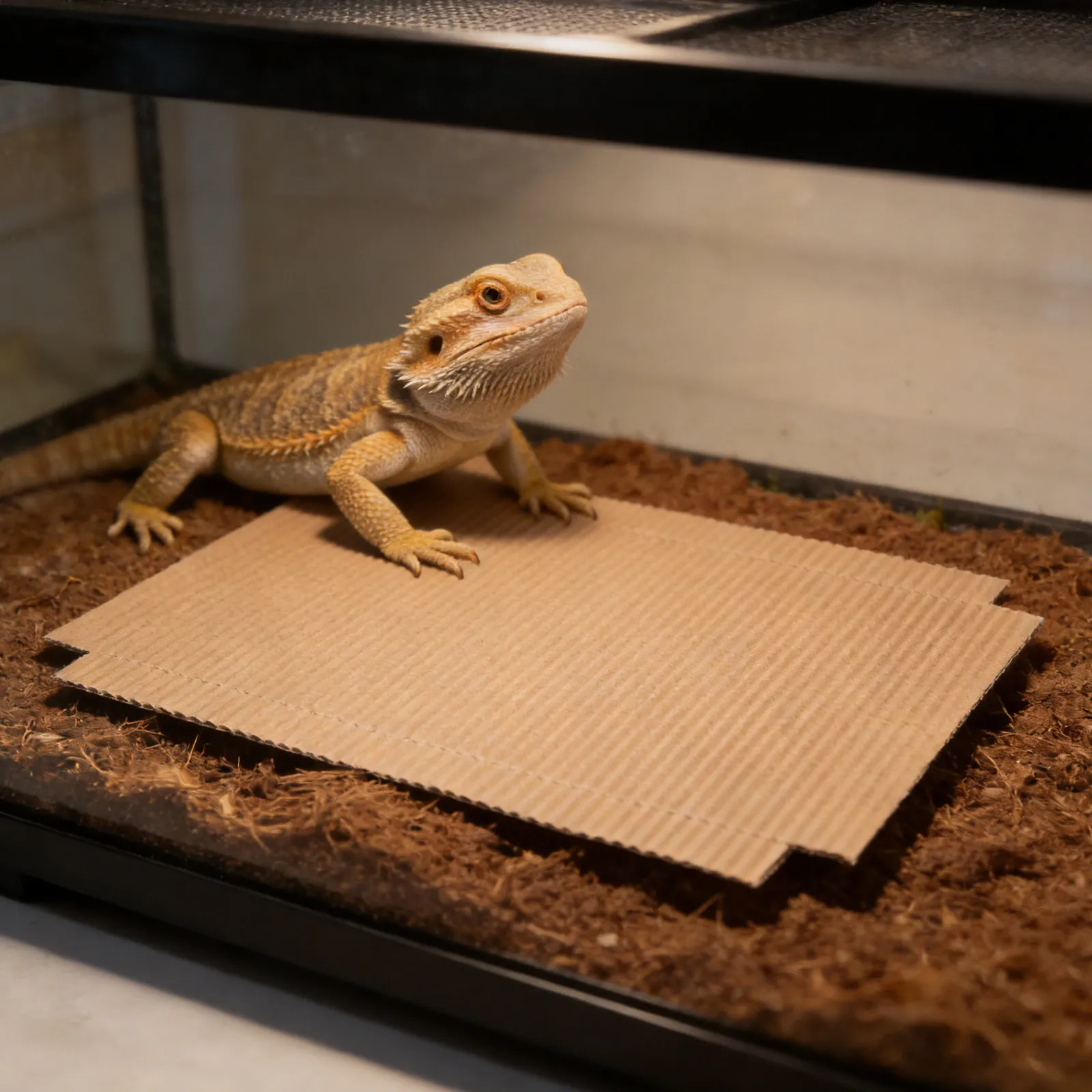 100Pcs Reptile Terrarium Corrugated Cardboard Liner 12.8x8 Inch High Absorption Bedding for Bearded Dragon Snake Lizard Gecko — image 2