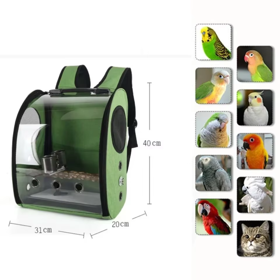 Pet Bird Cage House Parrot Carrier with Feeders Bird Large Space Travel Bag Breathable Portable Bird Cage Accessories — image 4