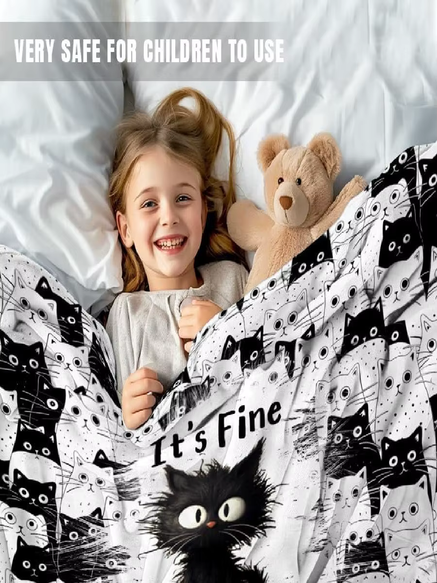 AXULUXAL Cat Blanket x Ultra Soft Flannel Throw for Cat Lovers Perfect Gift for Women Girls Who Love Black Cats — image 2