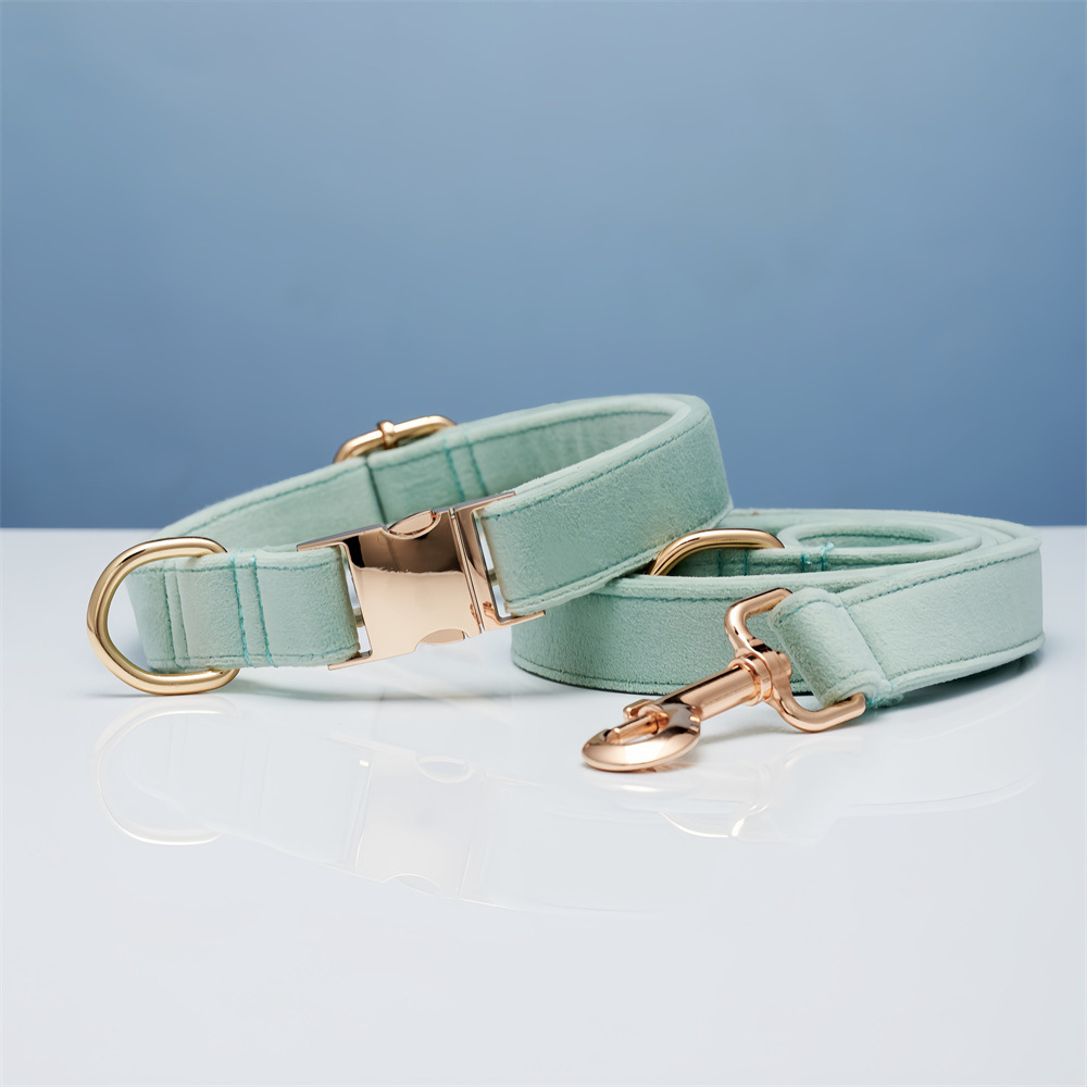 Conjunto de Cuerda y Collar de Tela de Algodón con Broche Metálico y Lazo Personalizable para Perros en Varios Colores — imagen 17