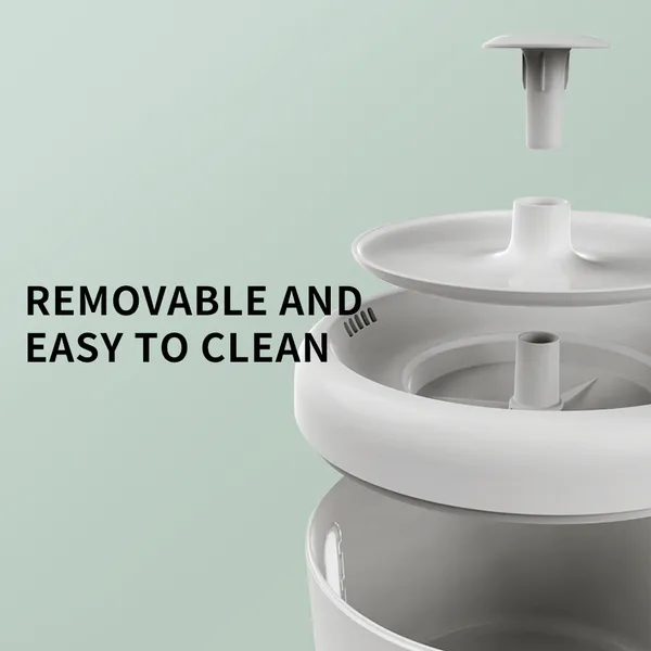 2500ML USB Round Pet Water Fountain, Automatic Cat Water Dispenser With Circulating Pump, Detachable For Easy Cleaning, Ultra-Quiet For Cats & Dogs — image 4