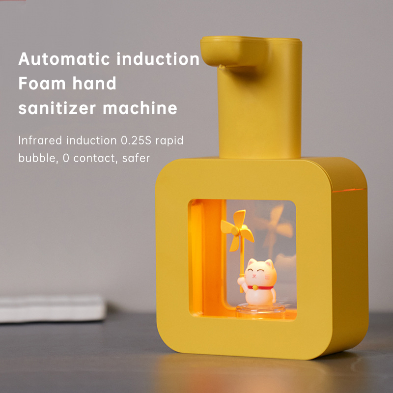 Cute Cat Rechargeable Touchless Automatic Soap Dispenser 400ml Kids foam Soap Dispenser with Night Light — image 1