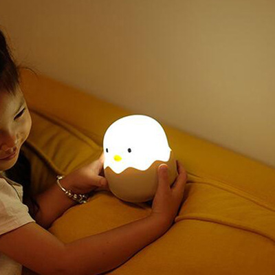 Eggshell Chicken Emotional Silicone Night Light LED Charging Intelligent Induction Children's Bedside Lamp Eggshell Small Table Lamp — image 5