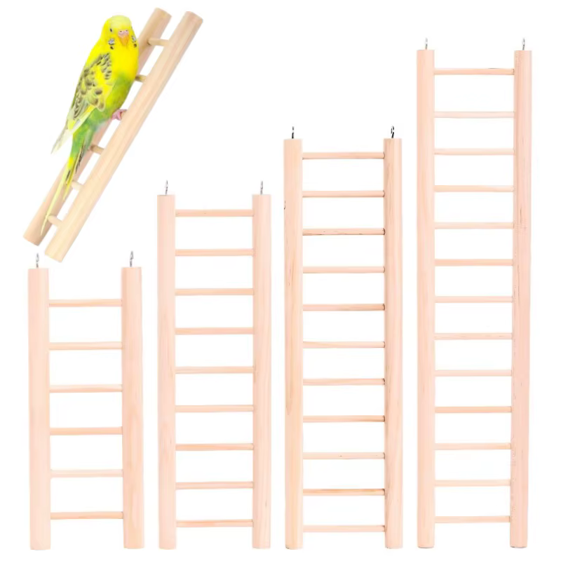 Juego de Escaleras para Loros Básico 13 Pasos - Juguetes para Aves con Lámpara de Madera — imagen 4