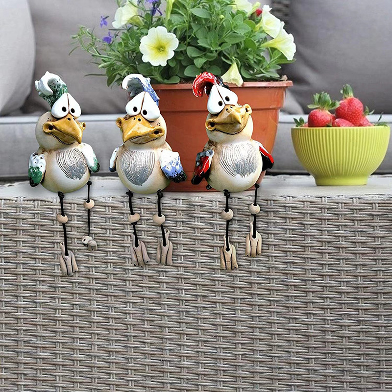 New Cute Bird Sparrow Garden Animal Statue Decorative Resin Craft Ornament — image 2
