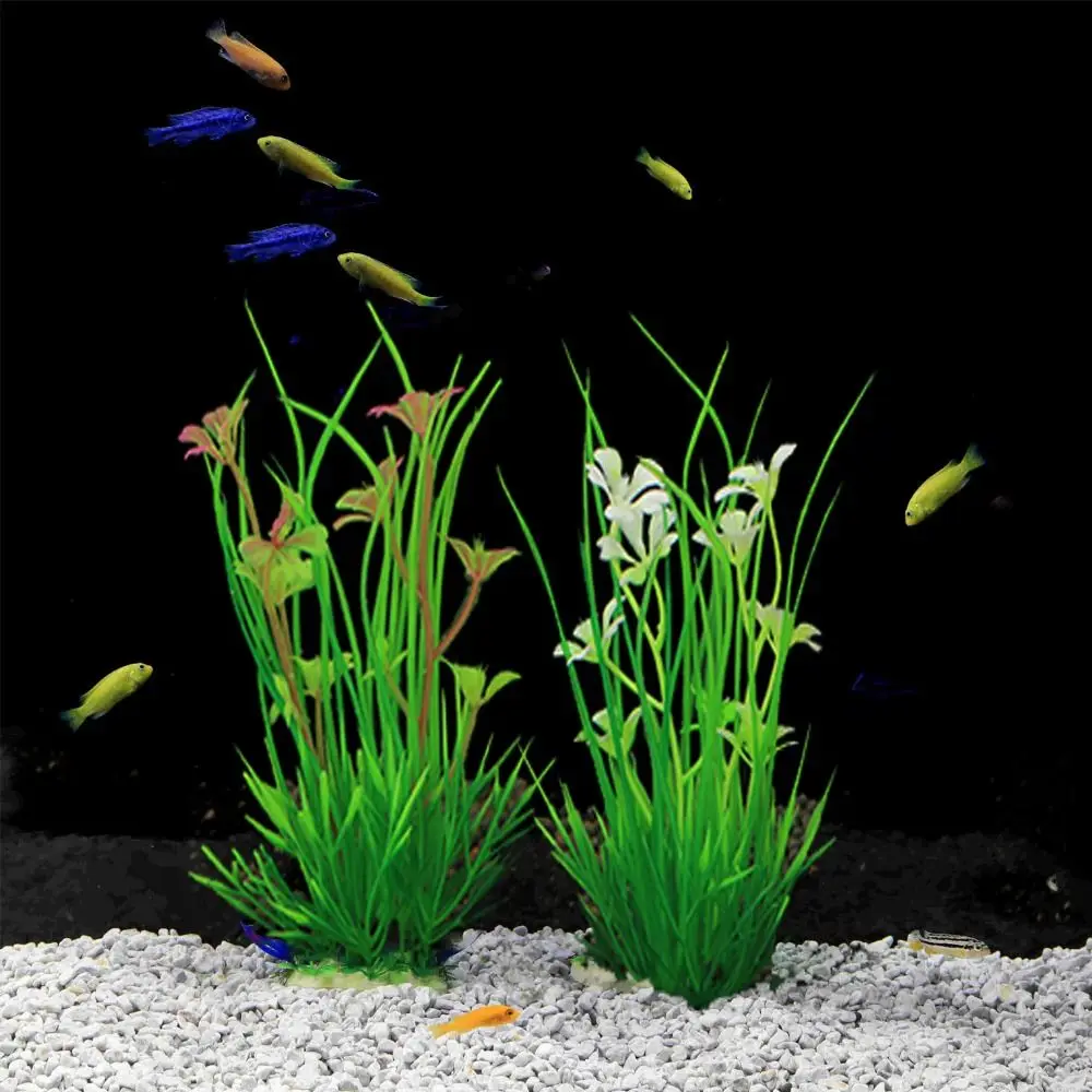 Plantas de Acuario Artificiales - Accesorios Acuáticos, Plantas Verdes Simulación de Césped de Agua, Decoraciones para Tanques de Peces — imagen 1