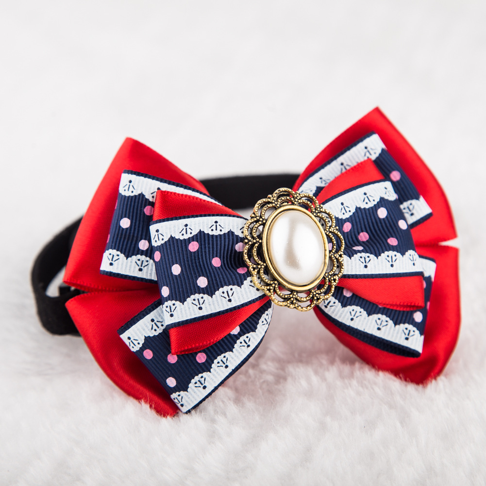 Correa de Cuello con Estampado de Diamante Punto en Seda para Perros y Gatos - Ajustable — imagen 3