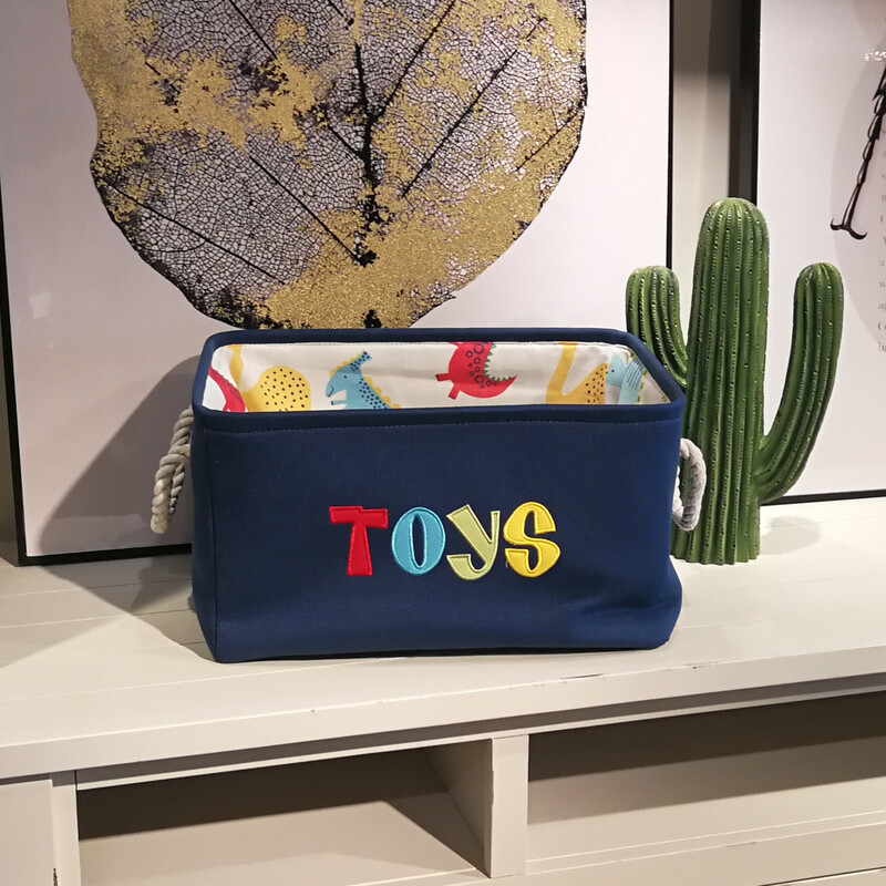 Canvas Folding Embroidery Cartoon Dinosaur Toy Storage Basket Storage Basket — image 5