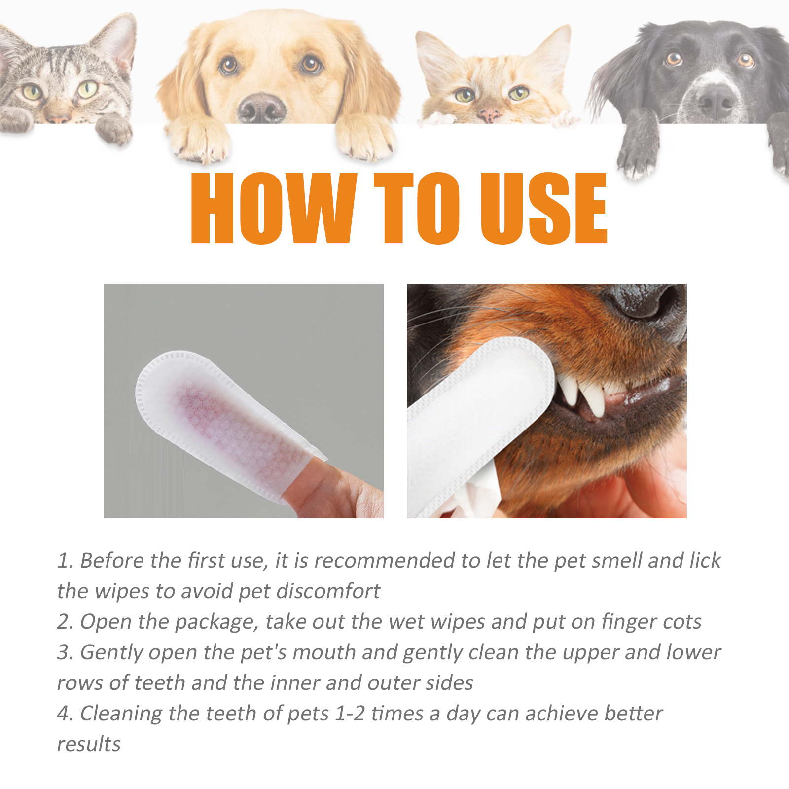 Dog Cat Tooth Cleaning Finger Set, Pet Breath Fresh Remove Tartar Stones Teeth Clean Finger Set — image 8