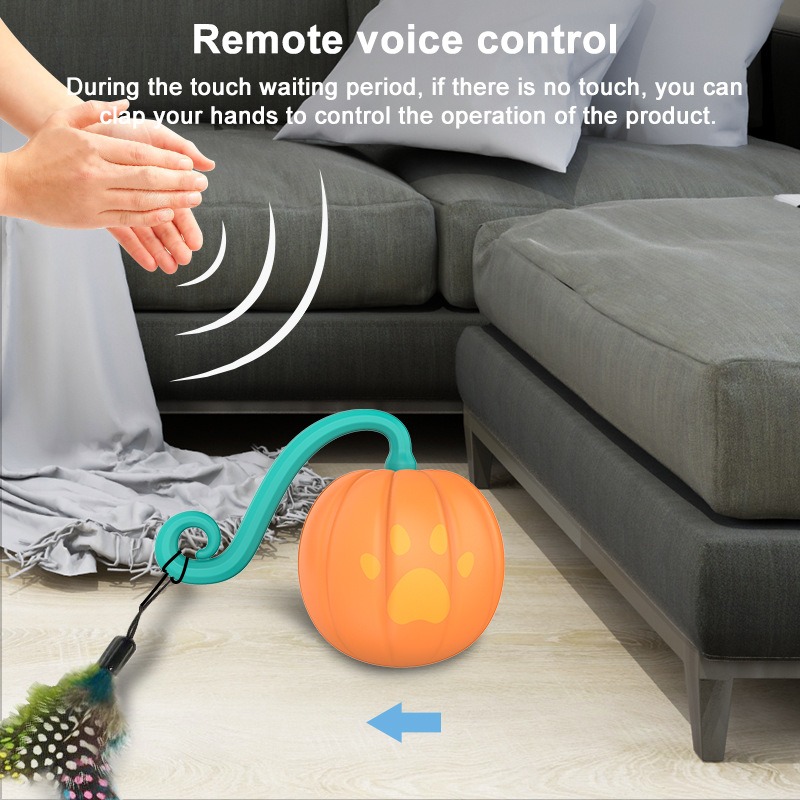 Pelota Inteligente de Apariencia de Calabaza para Gatos - Juguetes Electrónicos Mágicos — imagen 3