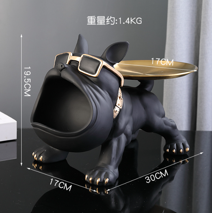 Creative Wealth Dog Ornament Entrance Key Storage Tray Desktop Candy Plate Home Decoration — image 11