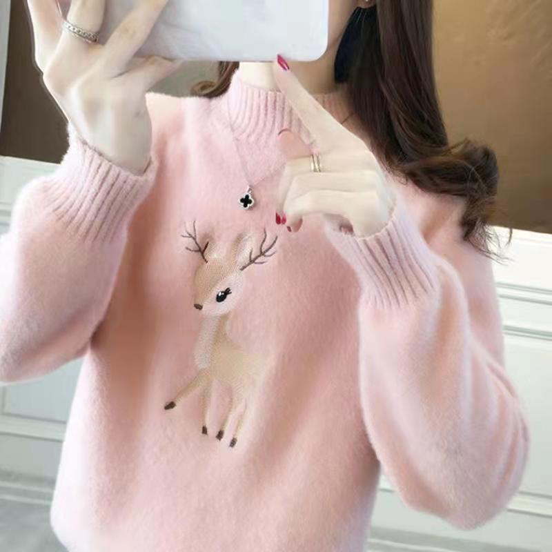 Sudadera de Imitación Visón con Cuello Mock para Mujer, Estilo Casual y Universitario — imagen 5