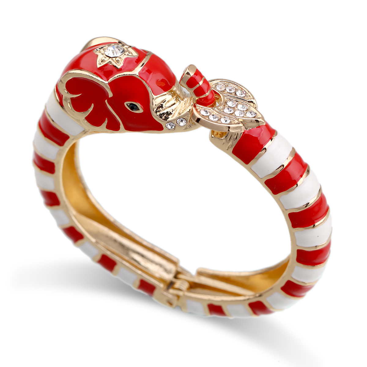 Joyas de moda europeo y americano elefante en esmalte gota de aceite aleación abierta para muñeca — imagen 12