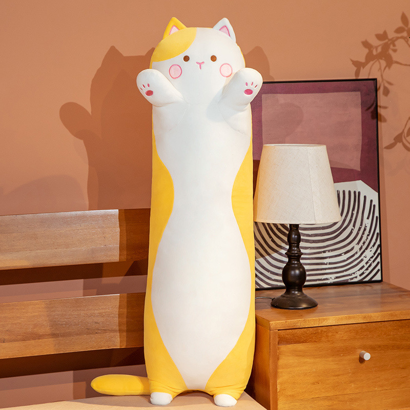 Japanese Chubby Cat Plush Toy Doll Cute Cat Pillow Children Bed Long Pillow Doll — image 2