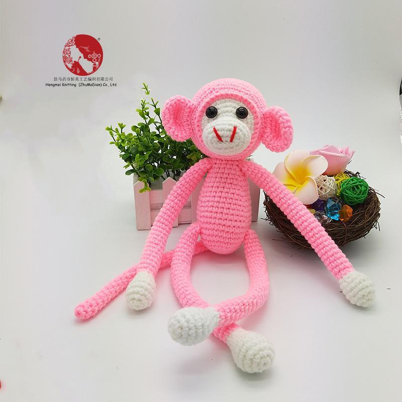Creative Spider Monkey Plush Toy - Handmade Crochet Knitted Yarn Doll — image 4