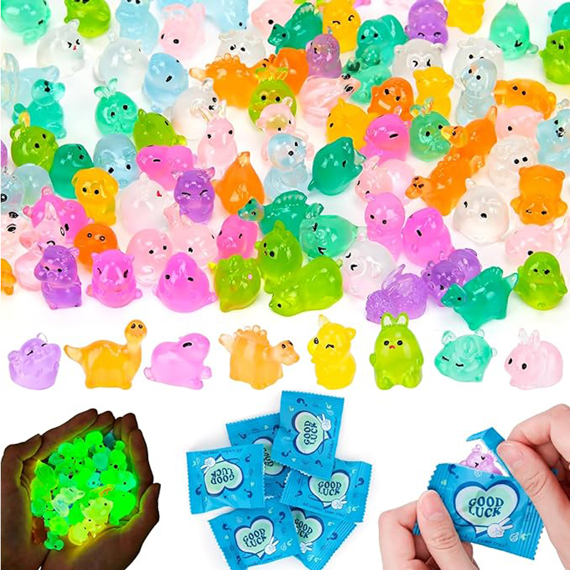300 Piezas de Bolsas Sorpresa de Animales de Resina, Mini Animales Fosforescentes que Brillan en la Oscuridad, para Adornos DIY, Decoración de Paisajes en Miniatura y Jardines de Hadas — imagen 3