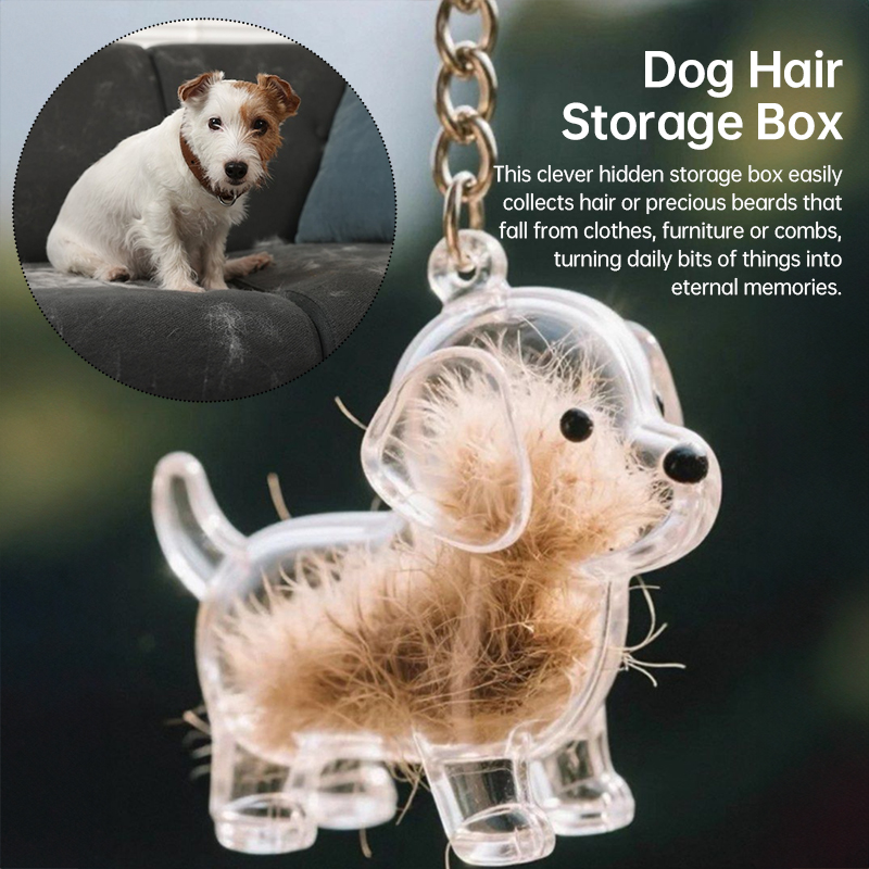 A transparent DIY pet hair memorial keychain box, a sweet keepsake for dog lovers — image 12