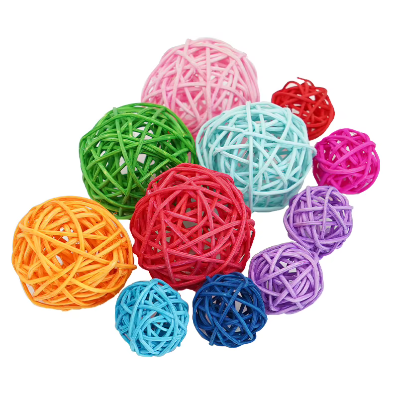 Juguetes para Pájaros de Mascota, Juguetes de Mordisco, Pelota de Rattan para Pájaros, Juguete para Guacamayos, Cacatúa, Periquitos, Juguetes de Juego y Mordisco, Juguetes para Jaulas de Pájaros 5pcs — imagen 6
