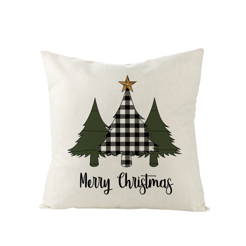 Christmas Pillow with Red Letter Elk Printed Cushion Cover and Linen Pillow Cover — image 11
