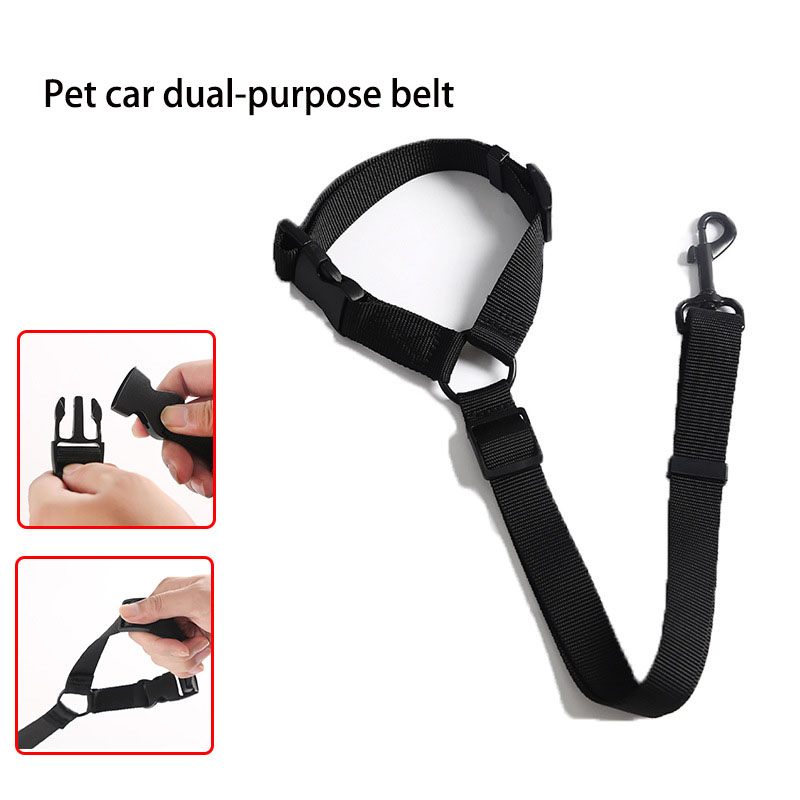 New Pet Leash Car Seat Belt 2 In 1 Dog Car Dual-Use Belt Rear Seat Rope — image 1