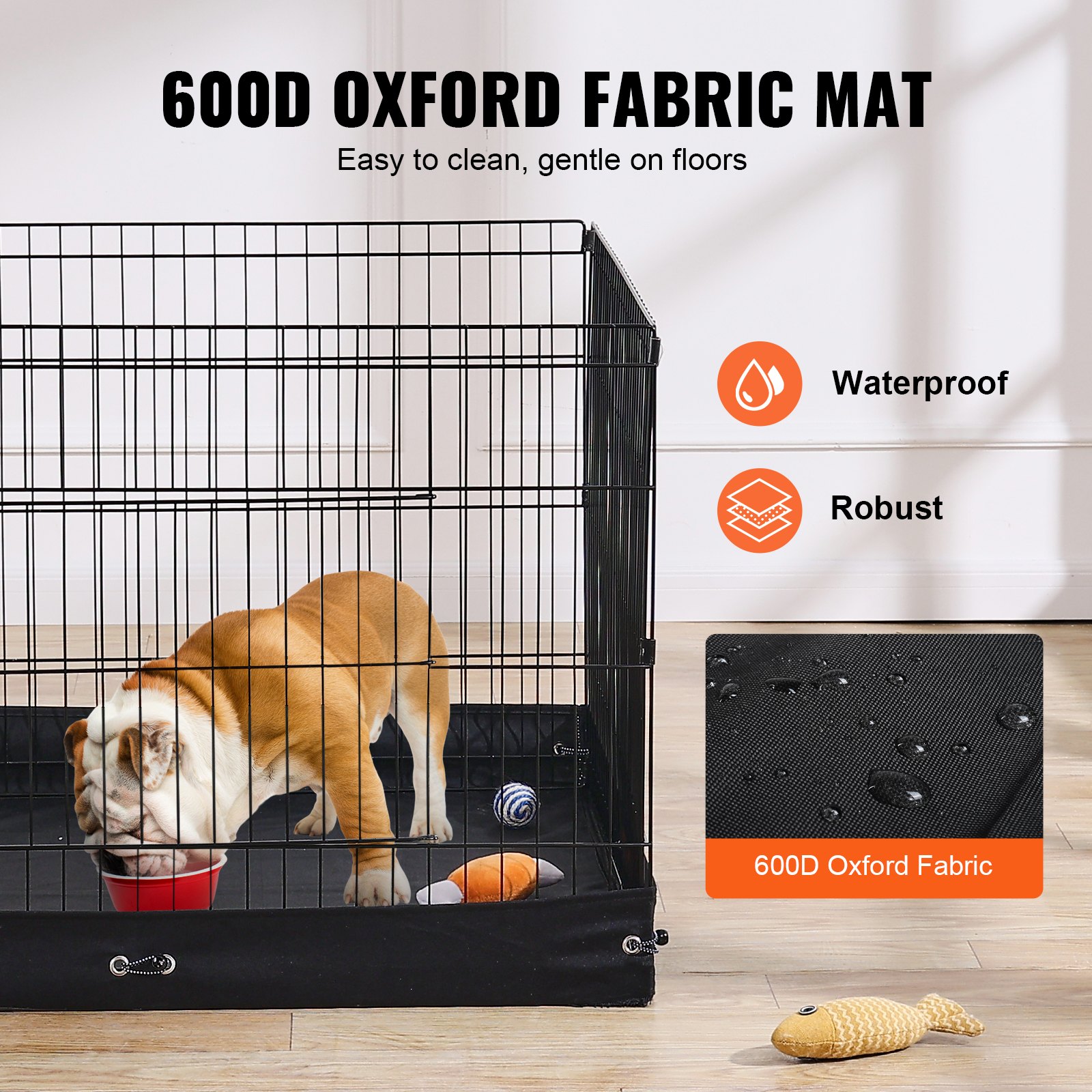 Cubo de Juego para Perros 4 Paneles Reversible Metalo con Funda 36 Pulgadas — imagen 5