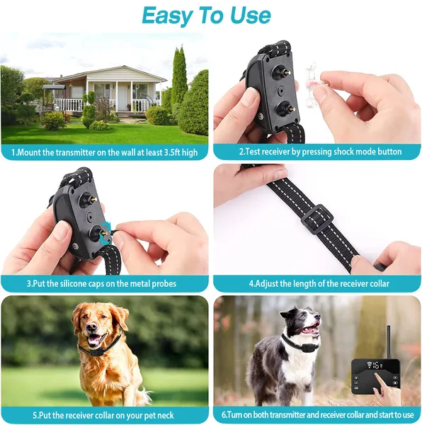 Cerca Eléctrica Inalámbrica para Perros 2 en 1 a Prueba de Agua, Sistema de Contención con Descarga para Mascotas, Collar de Entrenamiento Eléctrico Para Perros Pequeños, Medianos y Grandes — imagen 5