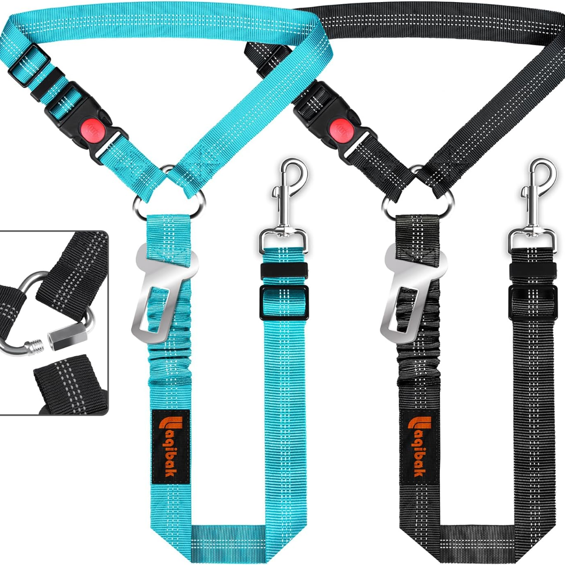 Cinturón de Seguridad para Perros Removible para Coche, 3 en 1 Correa y Restrainte Retráctil para Viajes con Seguridad — imagen 1