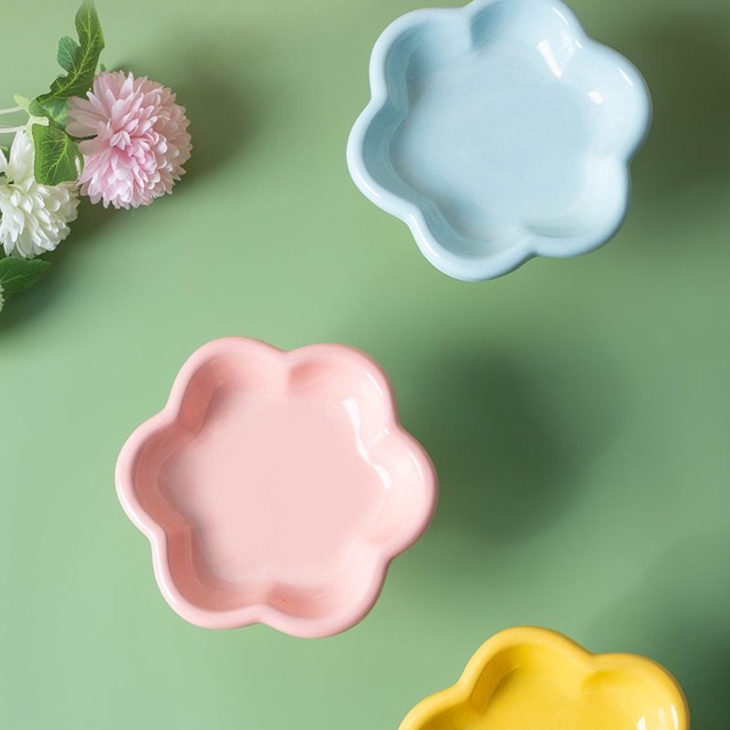 Flower Cat Bowl Ceramic Cat Bowl Cat Food Bowl Eating and Drinking Water High Feet Protection Cervical Neck Pet Food Bowl — image 6