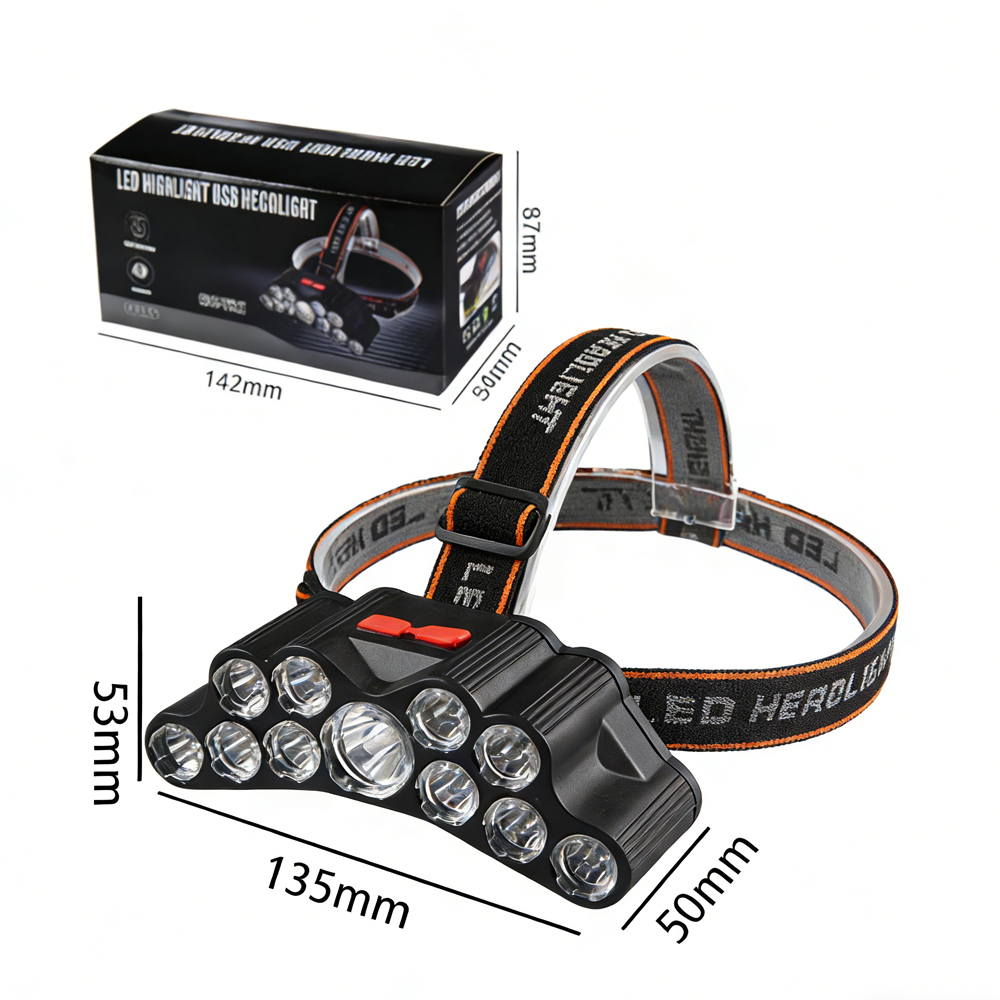 11 LED USB Recargable linterna con batería interna 18650 Luz intensa para camping, aventuras y pesca — imagen 2