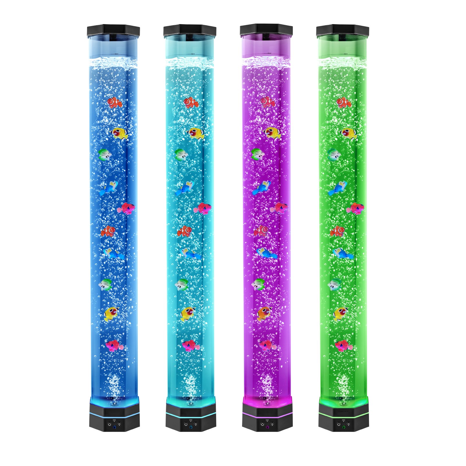 Lámpara de Tubo de Bolas Sensorial, 3.3 m de Largo, Lámpara Acuario con Peces Flotantes y Efectos de Color, Control Remoto, Reducción del Estrés para Decoración de Hogar — imagen 1