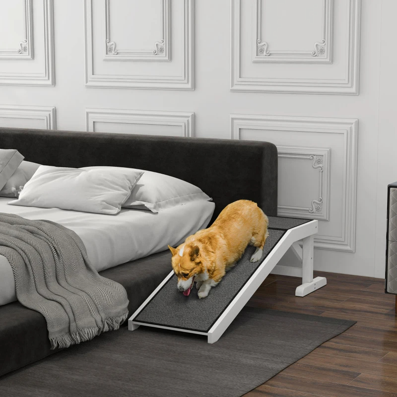 PawHut Pet Ramp For Dogs & Cats With Non-Slip Carpet, White — image 10