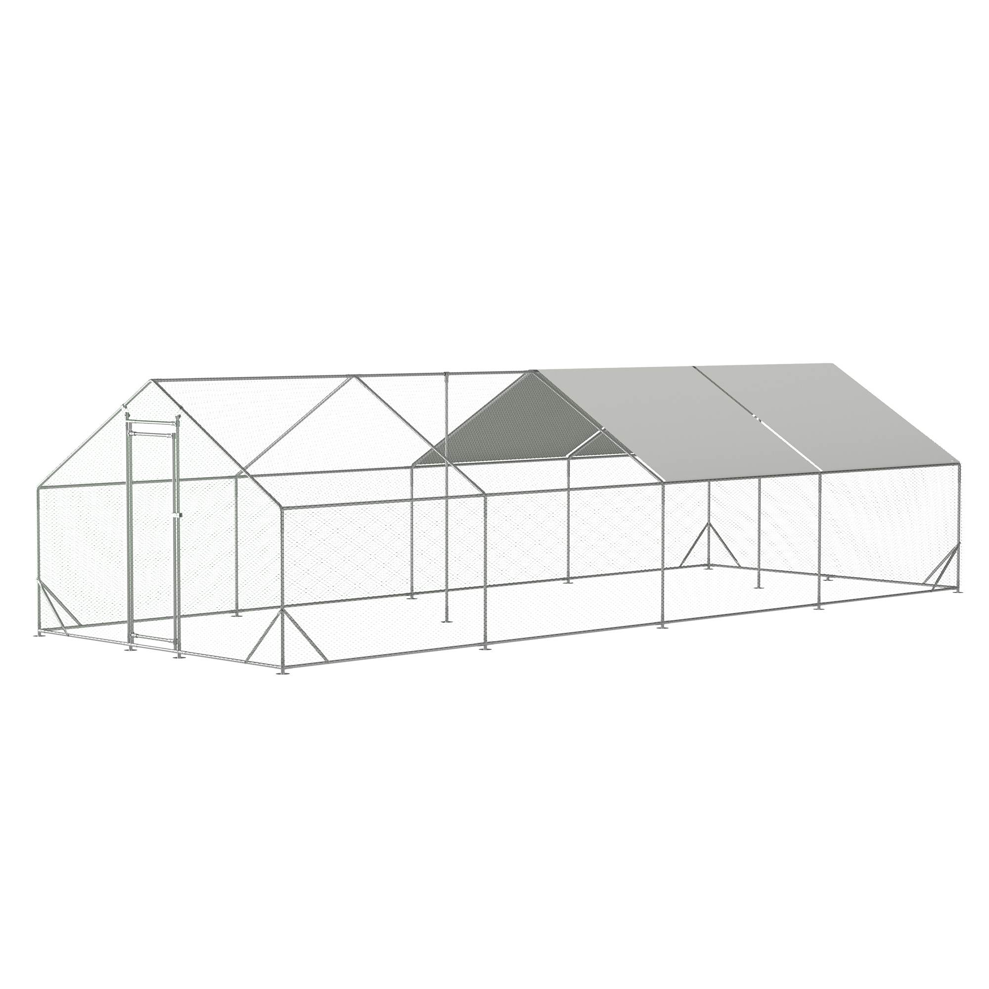 Large Metal Chicken Coop, Walk-in Chicken Run, Galvanized Wire Poultry Chicken Hen Pen Cage, Rabbits Duck Cages With Waterproof And Anti-Ultraviolet Cover For Outside — image 6
