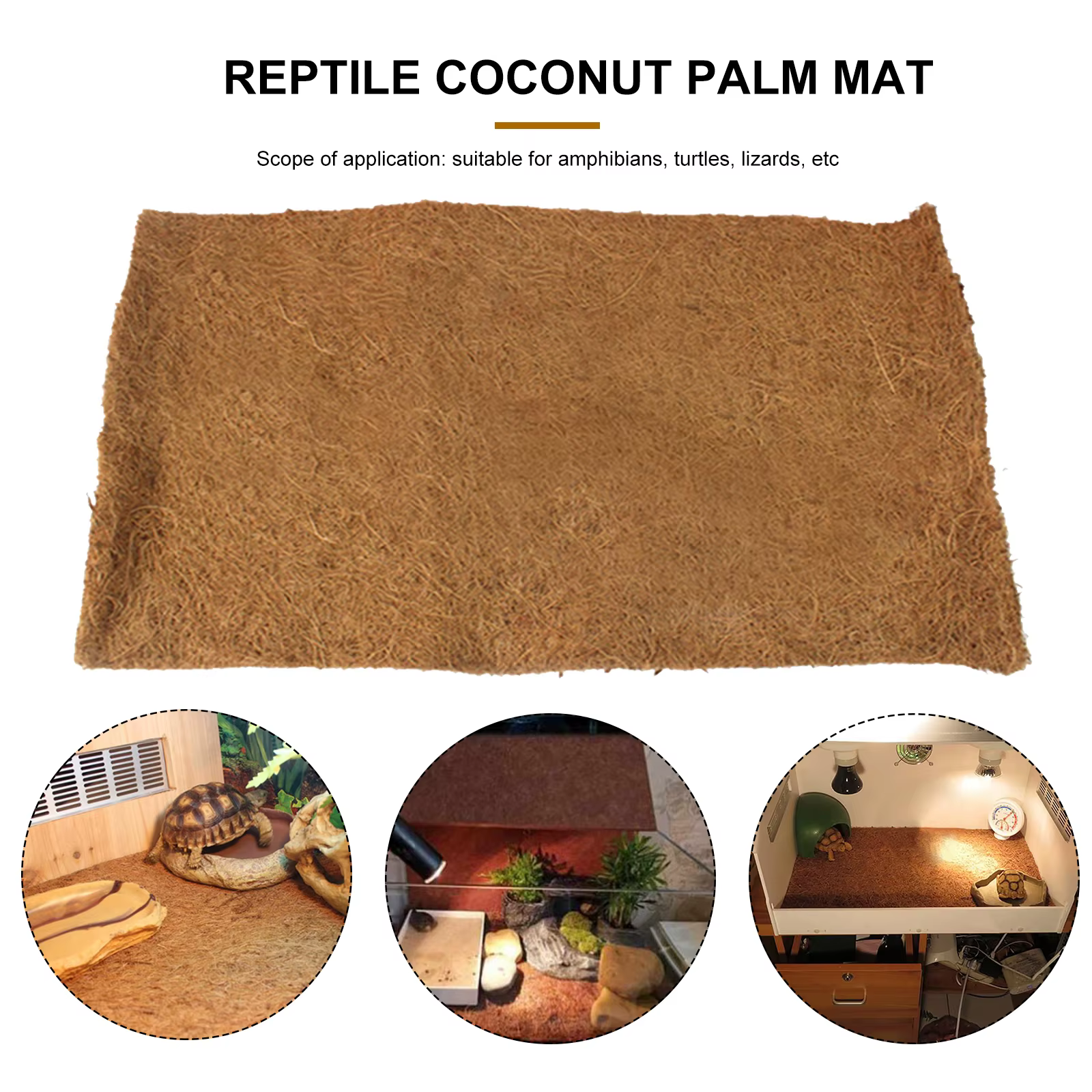 Reptile Carpet Mat Coconut Fiber - Snake Bedding Bunny Rabbit Lizard Cage Mat — image 2
