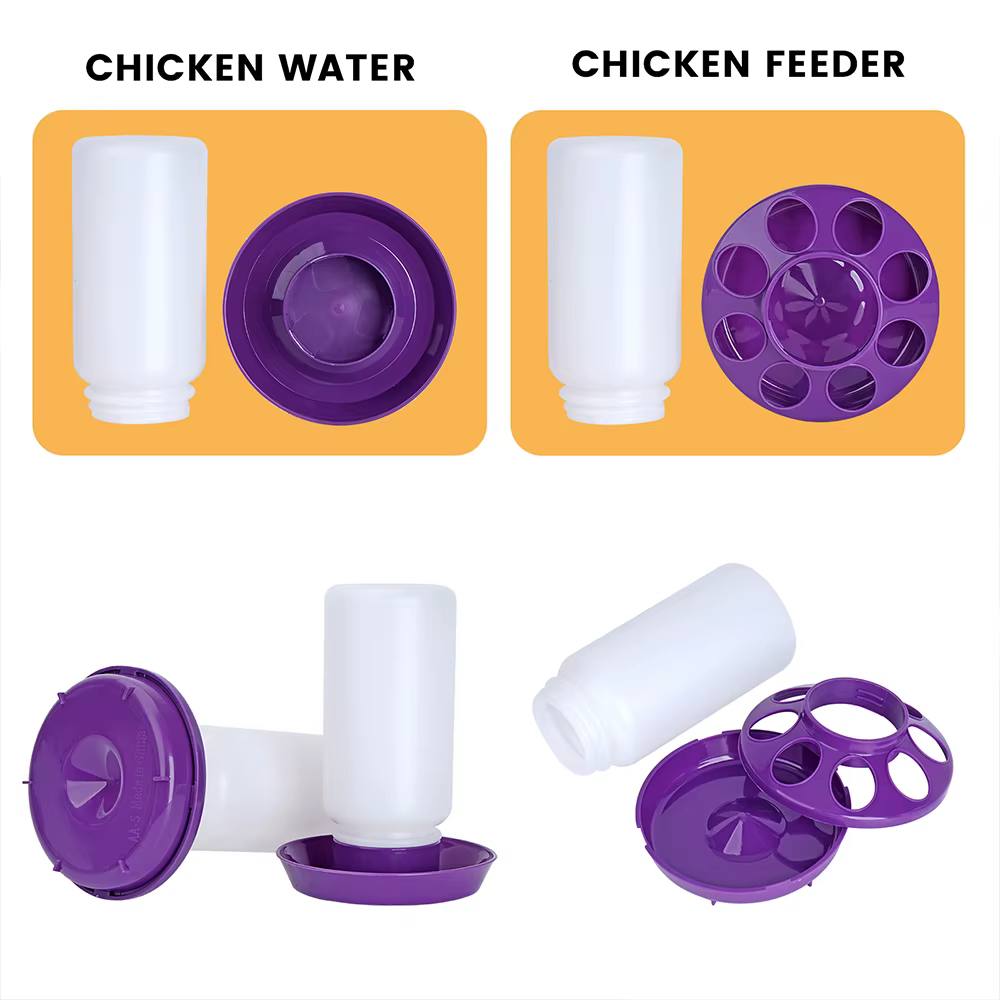 Chicken Feeder Bucket Water Fountain Automatic Chick Drinker Bucket Drinking Quail Drinking Bird Equipment Waterer Raise Tool — image 3