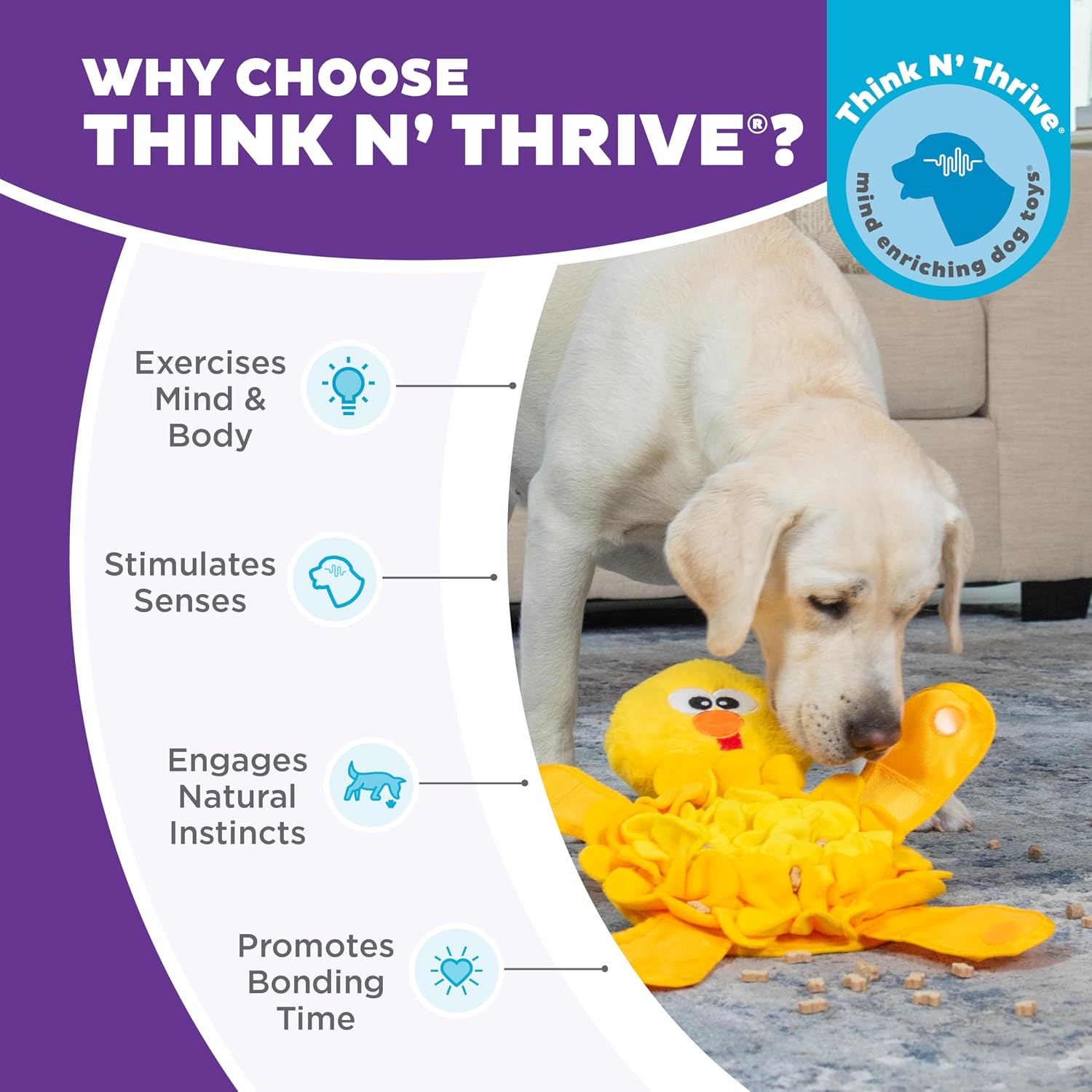 13.4-Inch Chicken Snuffle Pal Squeaky Dog Toy, Interactive Plush Enrichment Toy For Foraging And Play — image 2